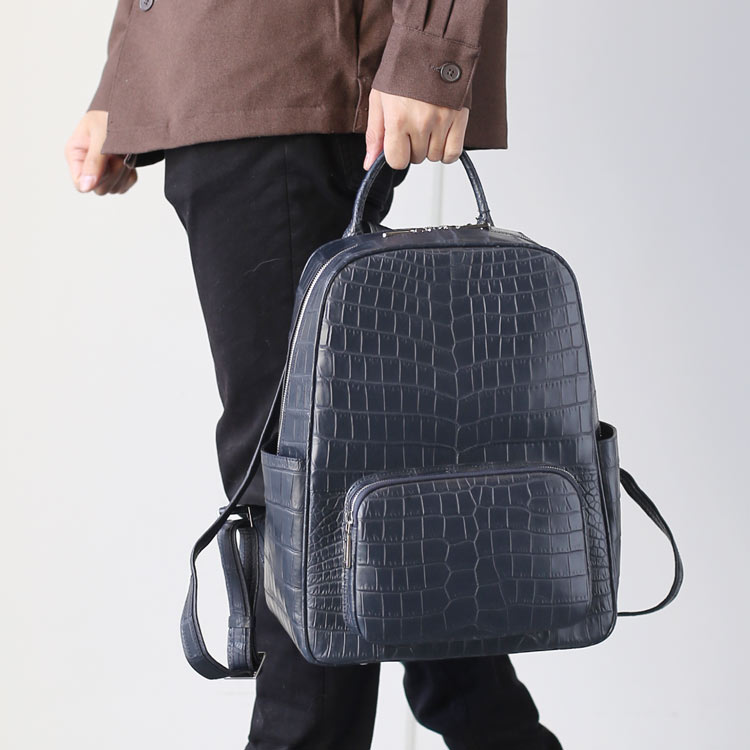 クロコダイル バッグ リュック メンズ ワニ革 本革 マット加工