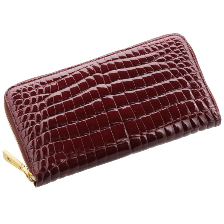 クロコダイル 長財布 シャイニング 加工 一枚革 センター取り メンズ