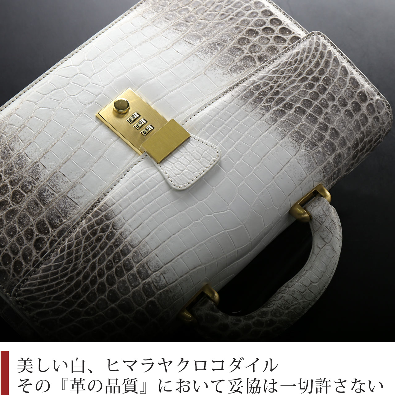 ヒマラヤ クロコダイル メンズ セカンドバッグ ダイヤルロック 日本製