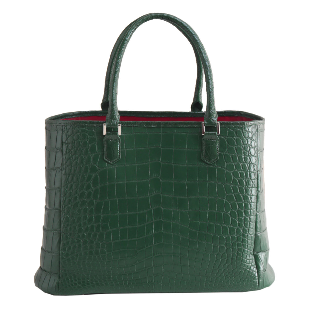 クロコダイル メンズ トートバッグ 両面 センター取り マット 加工
