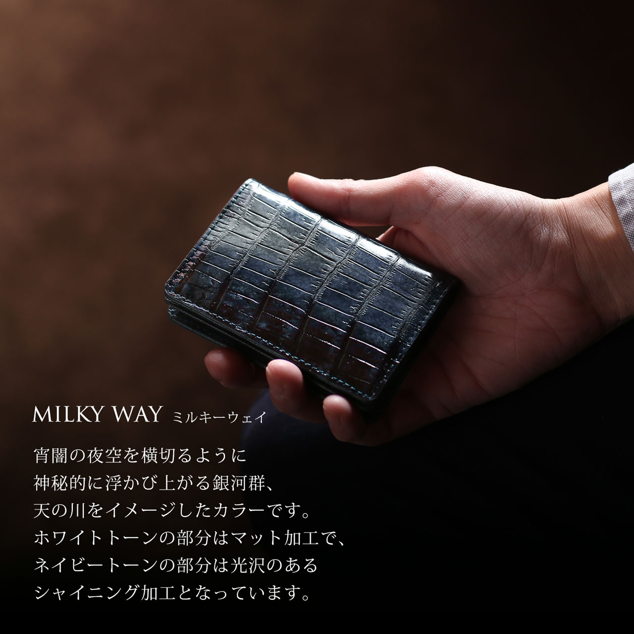 クロコダイル メンズ 名刺入れ シャイニング マット アウトポケット 付き 通しマチ 鰐革名刺れ カードケース 名刺ケース 本革 鰐革 新生活 お祝い プレゼント 卒業祝い ビジネス オフィス 就職祝い ギフト (06001633-mens-1r) クロコダイル メンズ 名刺入れ シャイニング マット アウトポケット