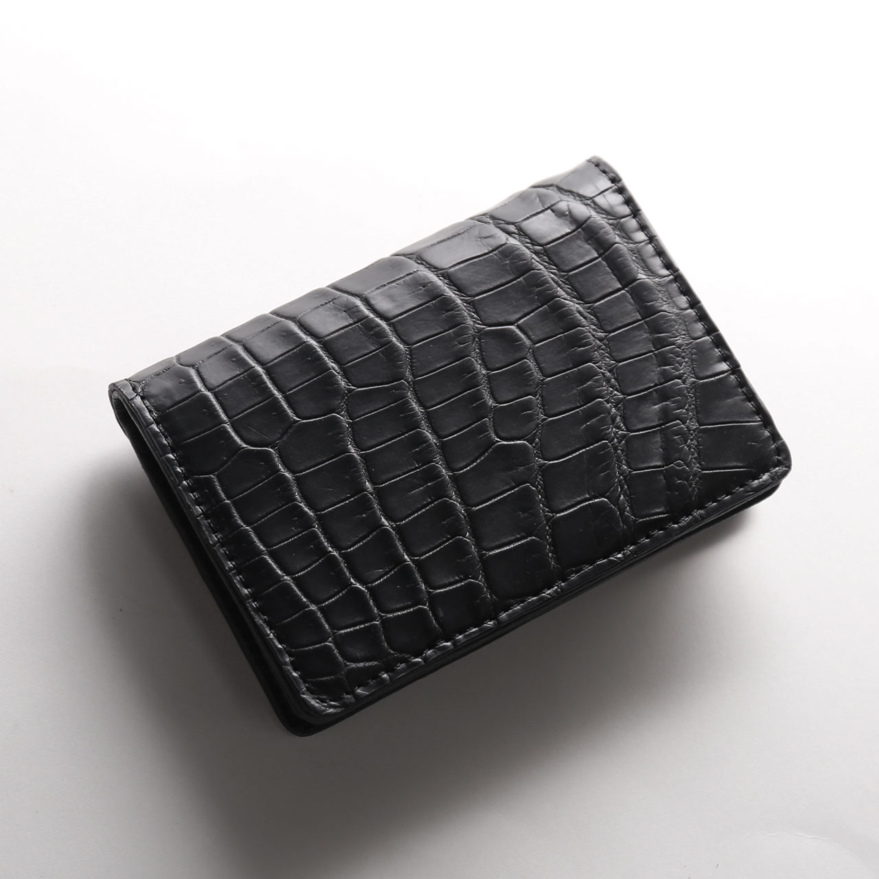 クロコダイル メンズ 名刺入れ シャイニング マット アウトポケット