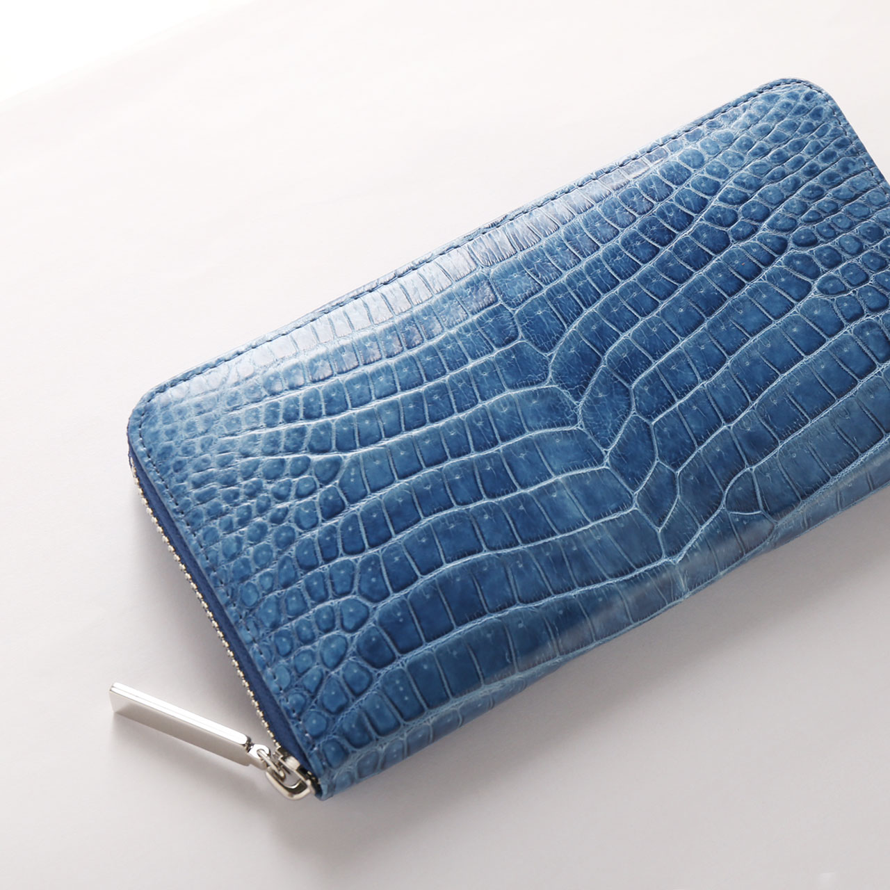 藍染 ポロサス 財布 メンズ スモール クロコダイル 長財布 日本製