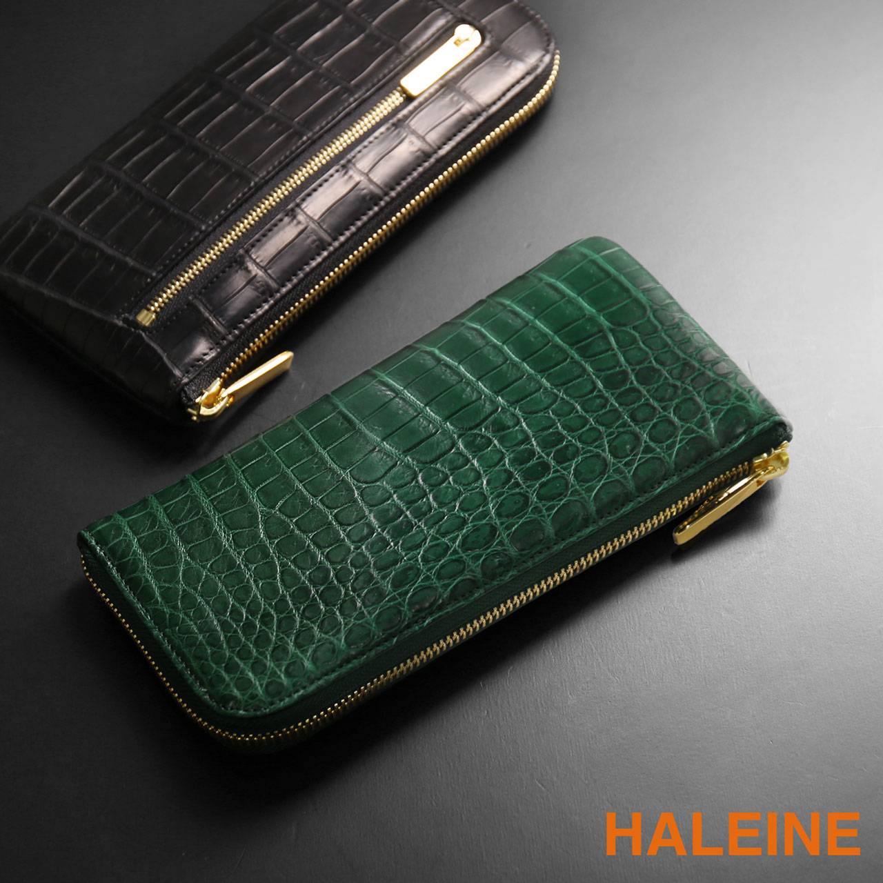 HALEINE（アレンヌ） クロコダイル メンズ 長財布 日本製 L字 