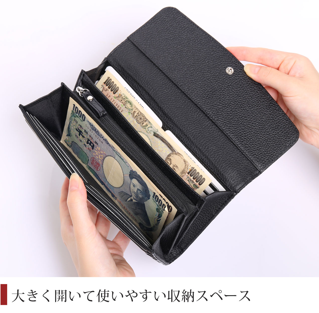 sankyo shokai（三京商会） クロコダイル 長財布 カブセ かぶせ 財布