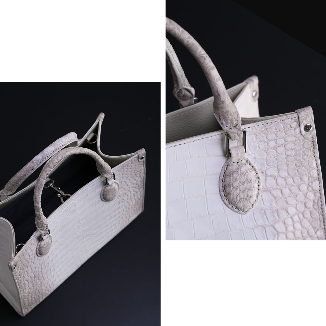 ヒマラヤ クロコダイル メンズ ミニ トートバッグ 鰐革 保証書 付き 本