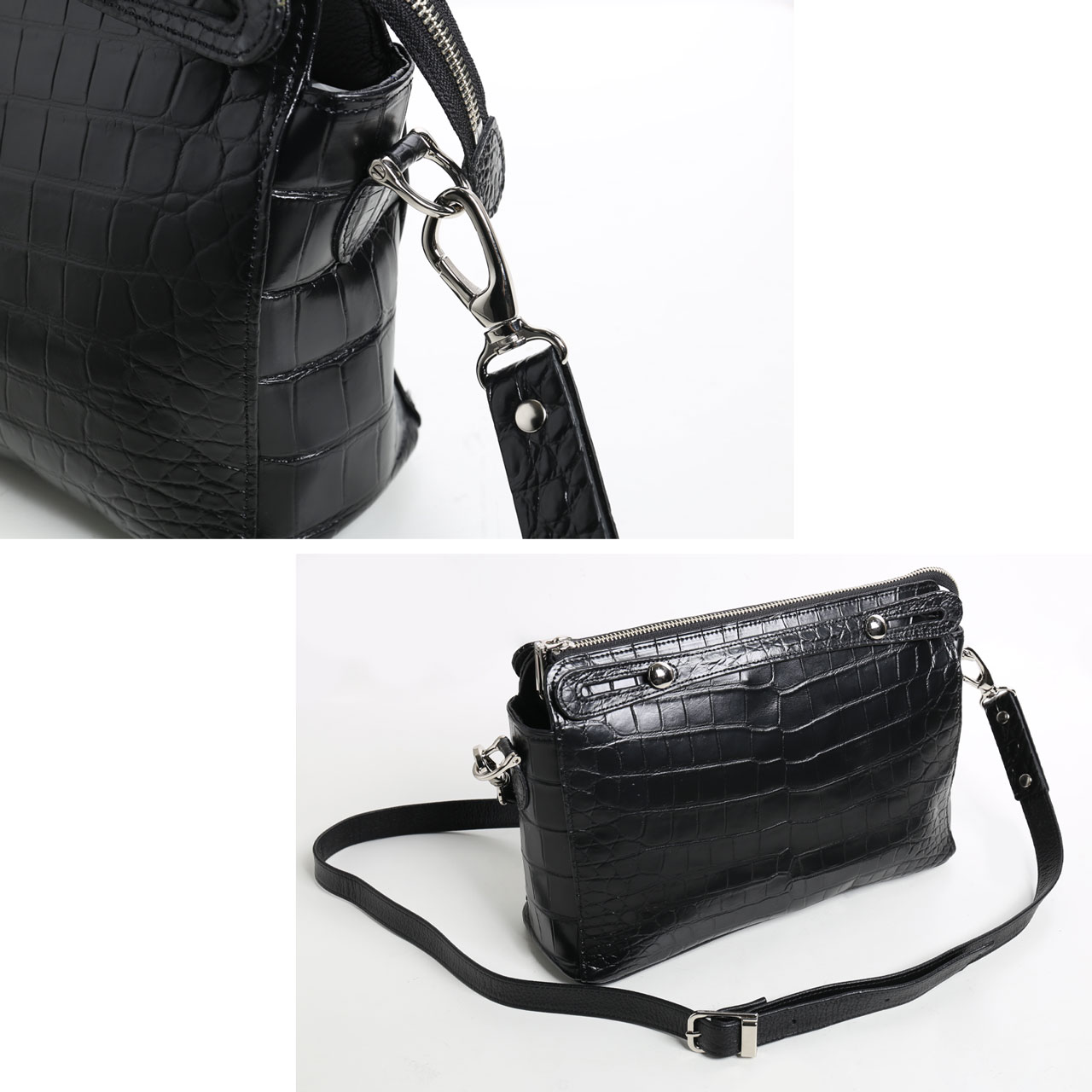 クロコダイル マット 3wayバッグ ハンドバッグ 日本製 JRA センター