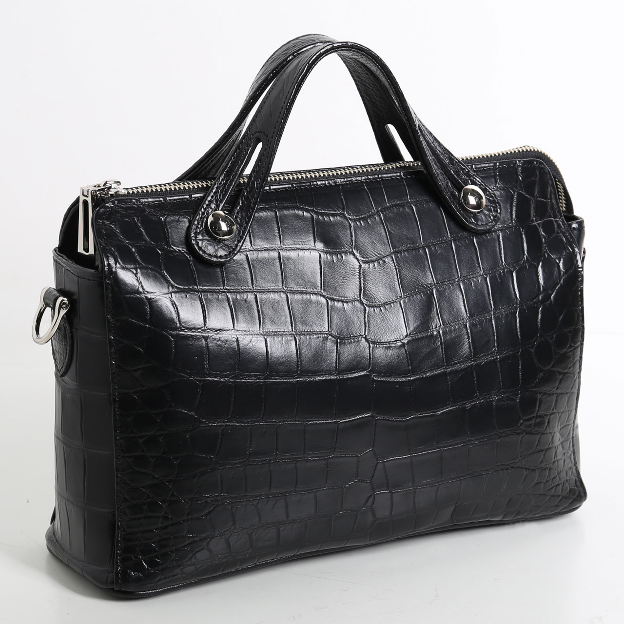 crocodile クロコダイル ハンドバッグ マット センター 茶 JRA クロコダイル マット 3wayバッグ ハンドバッグ 日本製 JRA