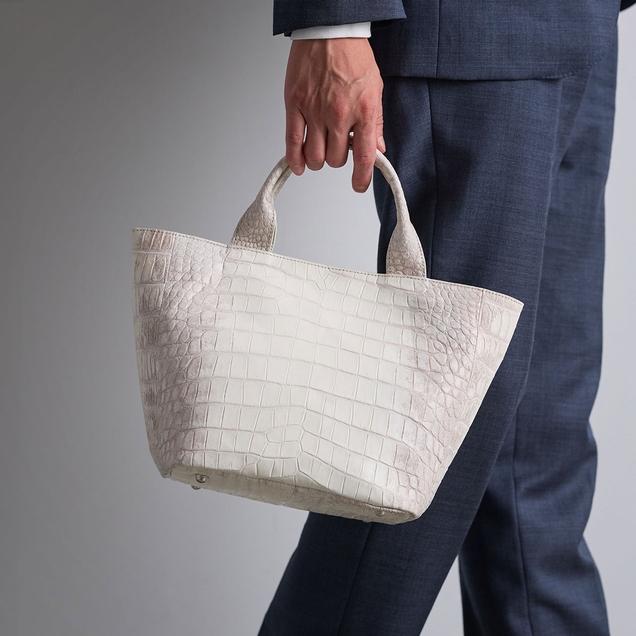 ヒマラヤ クロコダイル メンズ トートバッグ センター取り 2way