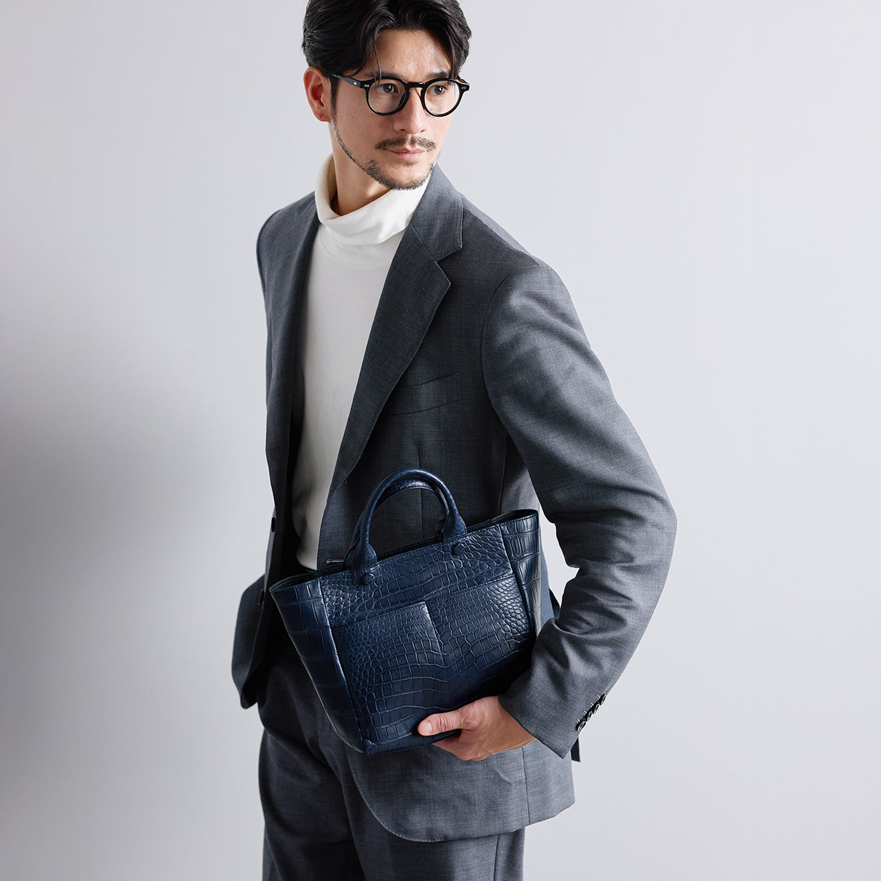 クロコダイル トートバッグ メンズ マット ショルダー 2way 斜めがけ