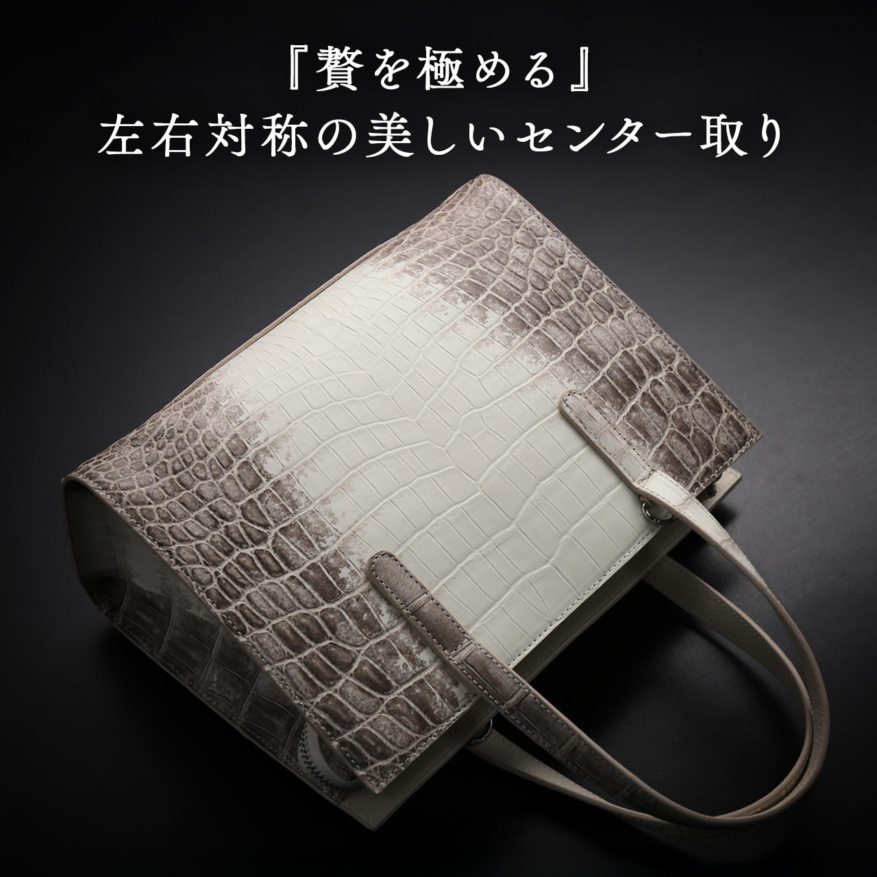 ヒマラヤ クロコダイル メンズ 2way バッグ センター取り 斜め掛け ショルダーバッグ ハンドバッグ 保証書付 プレゼント ギフト(06001951-mens-1r)の画像