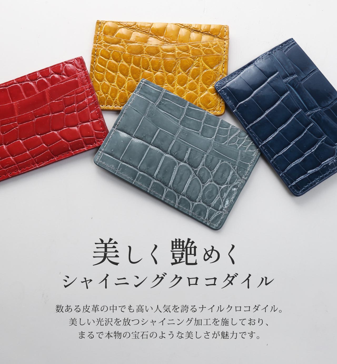 クロコダイル カードケース メンズ 薄型 本革...の詳細画像1