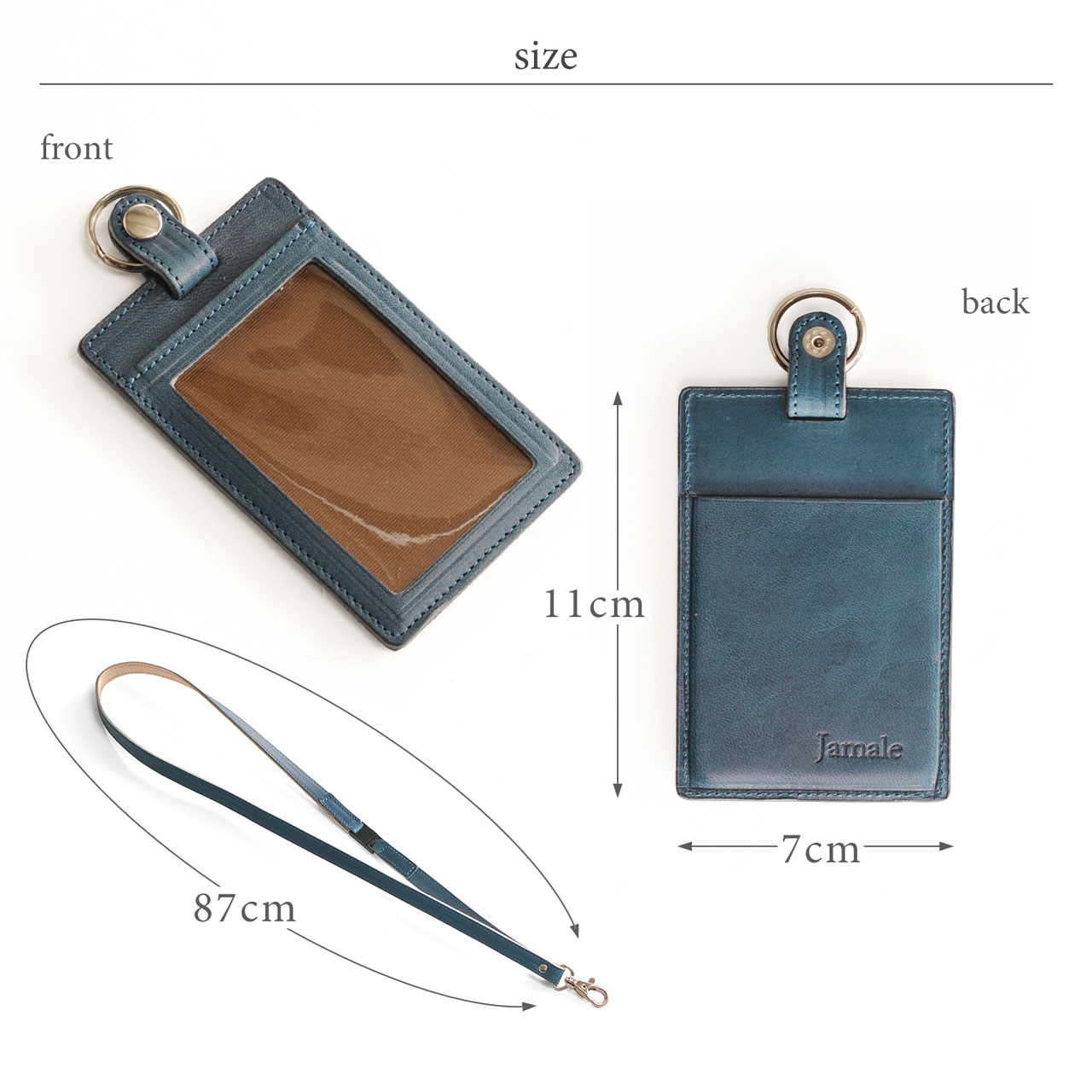 Jamale（ジャマレ） IDカードホルダー 縦型 本革 日本製 栃木レザー