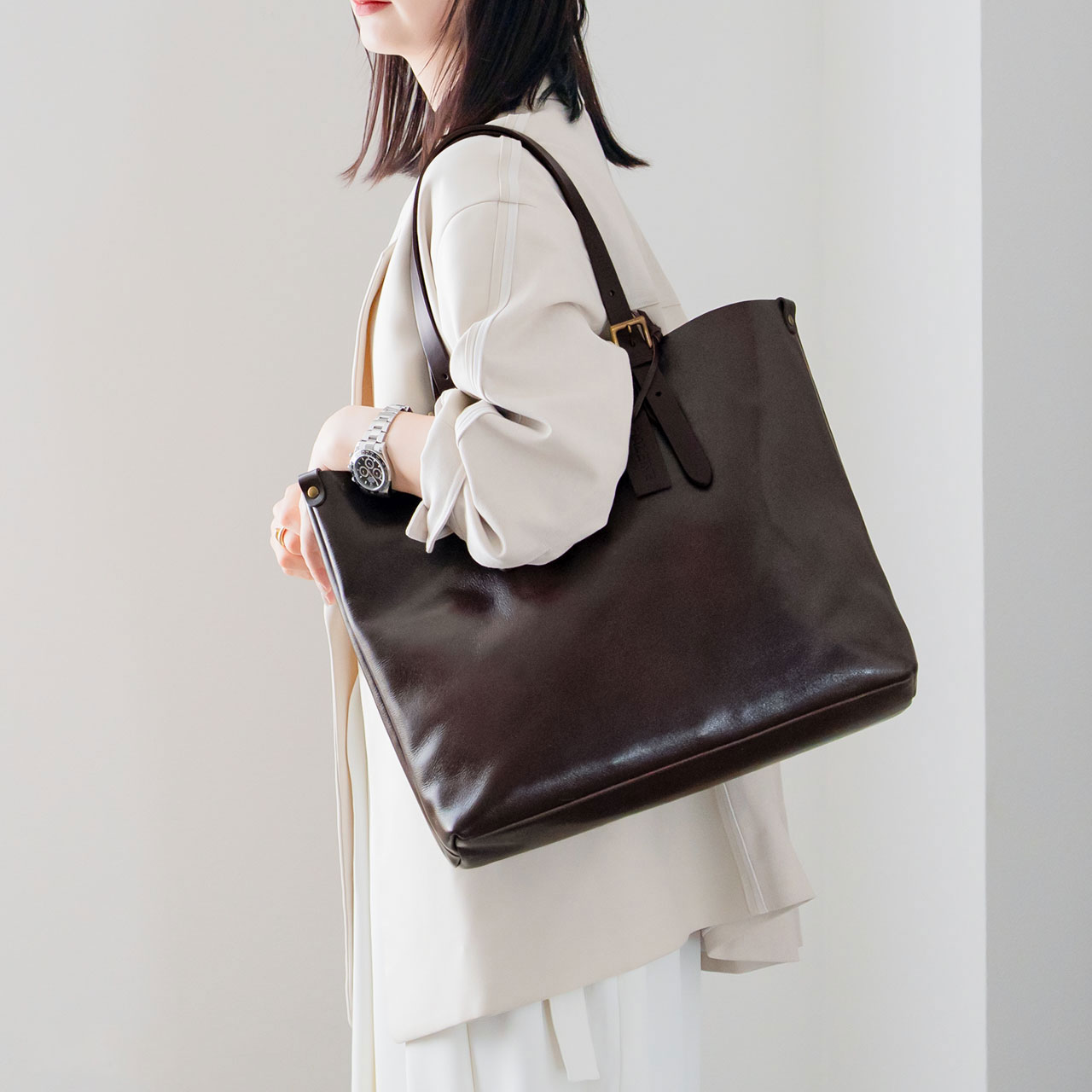 トートバッグ メンズ 大きめ a4 本革 日本製 牛革 HALEINE バッグ ヌメ