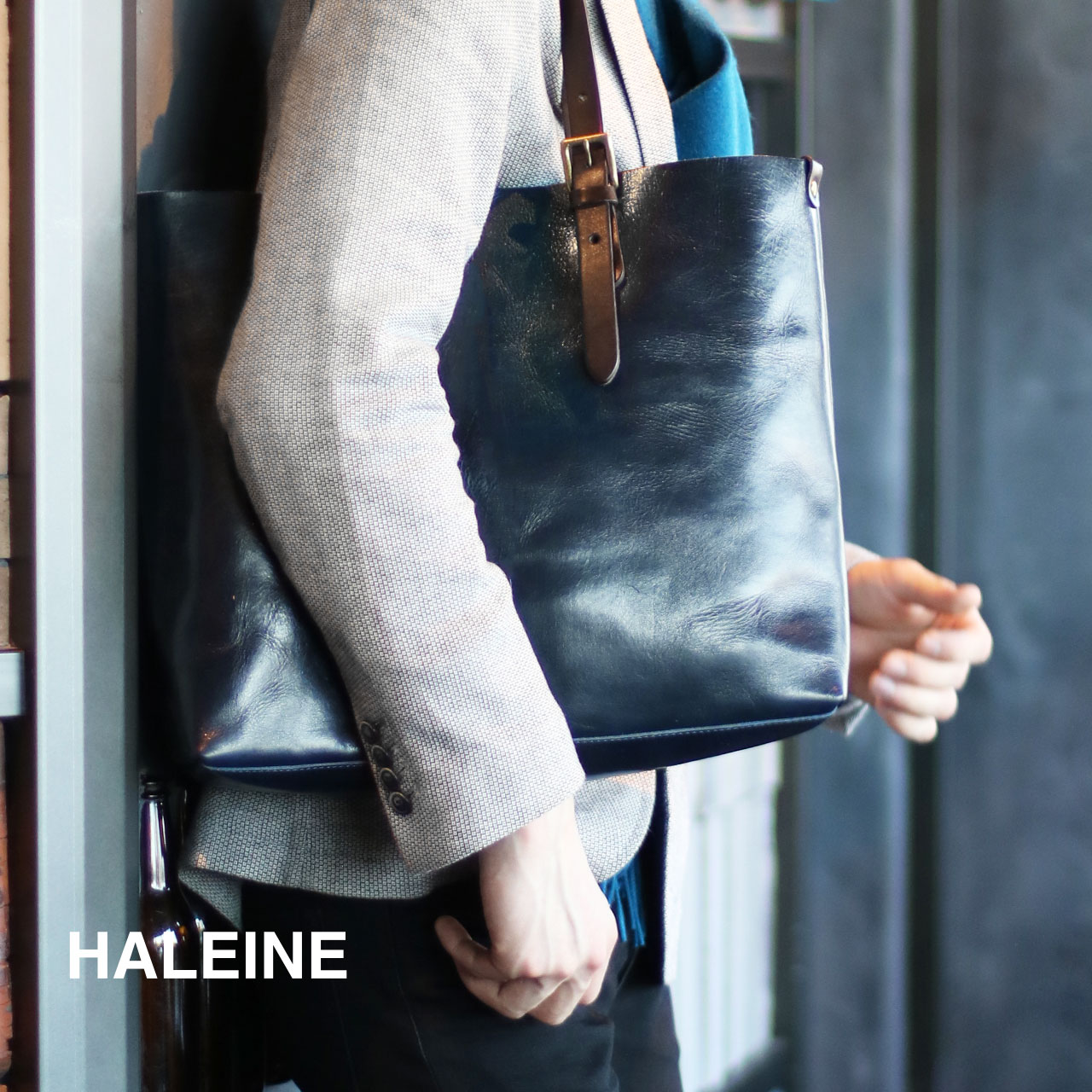 トートバッグ メンズ 大きめ a4 本革 日本製 牛革 HALEINE バッグ ヌメ