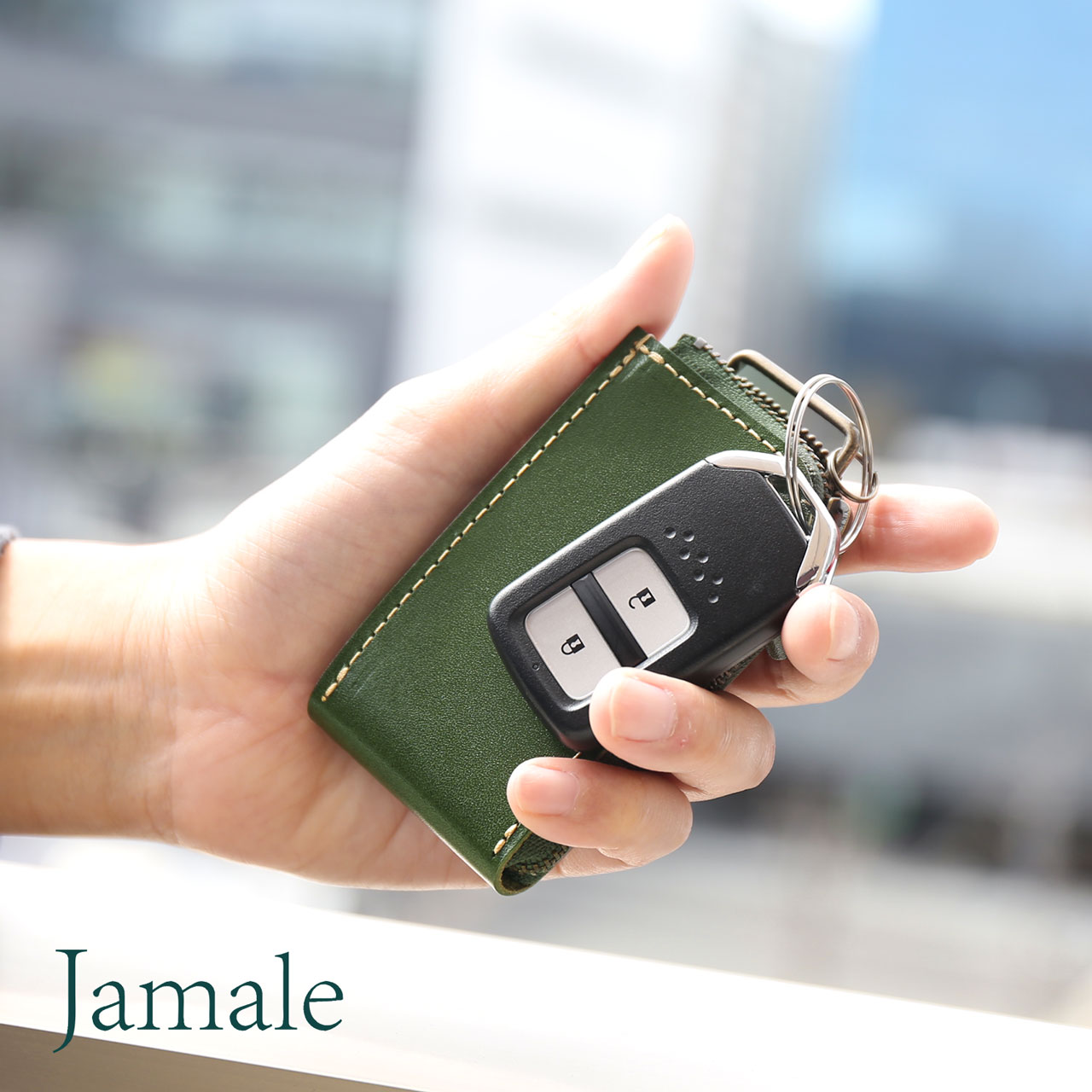 本革 日本製 スマートキーケース Jamale メンズ 栃木レザー ヌメ革［名