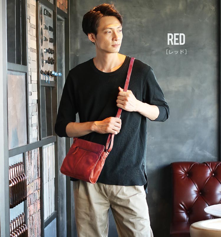 Mia Borsa（ミアボルサ） 牛革 ショルダーバッグ メンズ ブランド ミニ