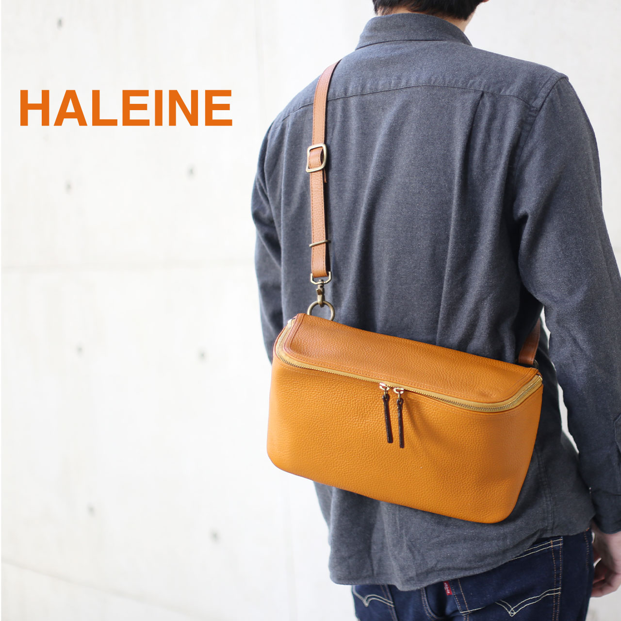 HALEINE（アレンヌ） 牛革 ボディバッグ ショルダーバッグ メンズ 日本 