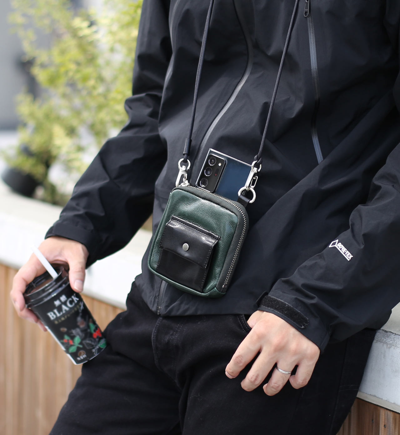 Jamale（ジャマレ） ネックウォレット メンズ 本革 カードが飛び出す