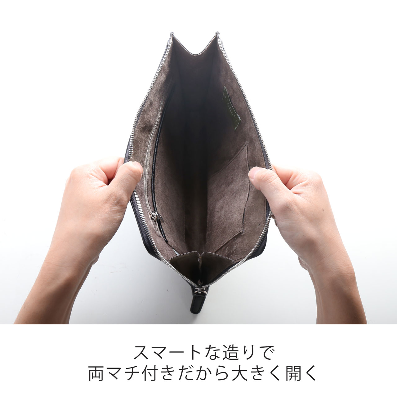 クラッチバッグ メンズ イタリア製 本革 イタリアンレザー セカンド