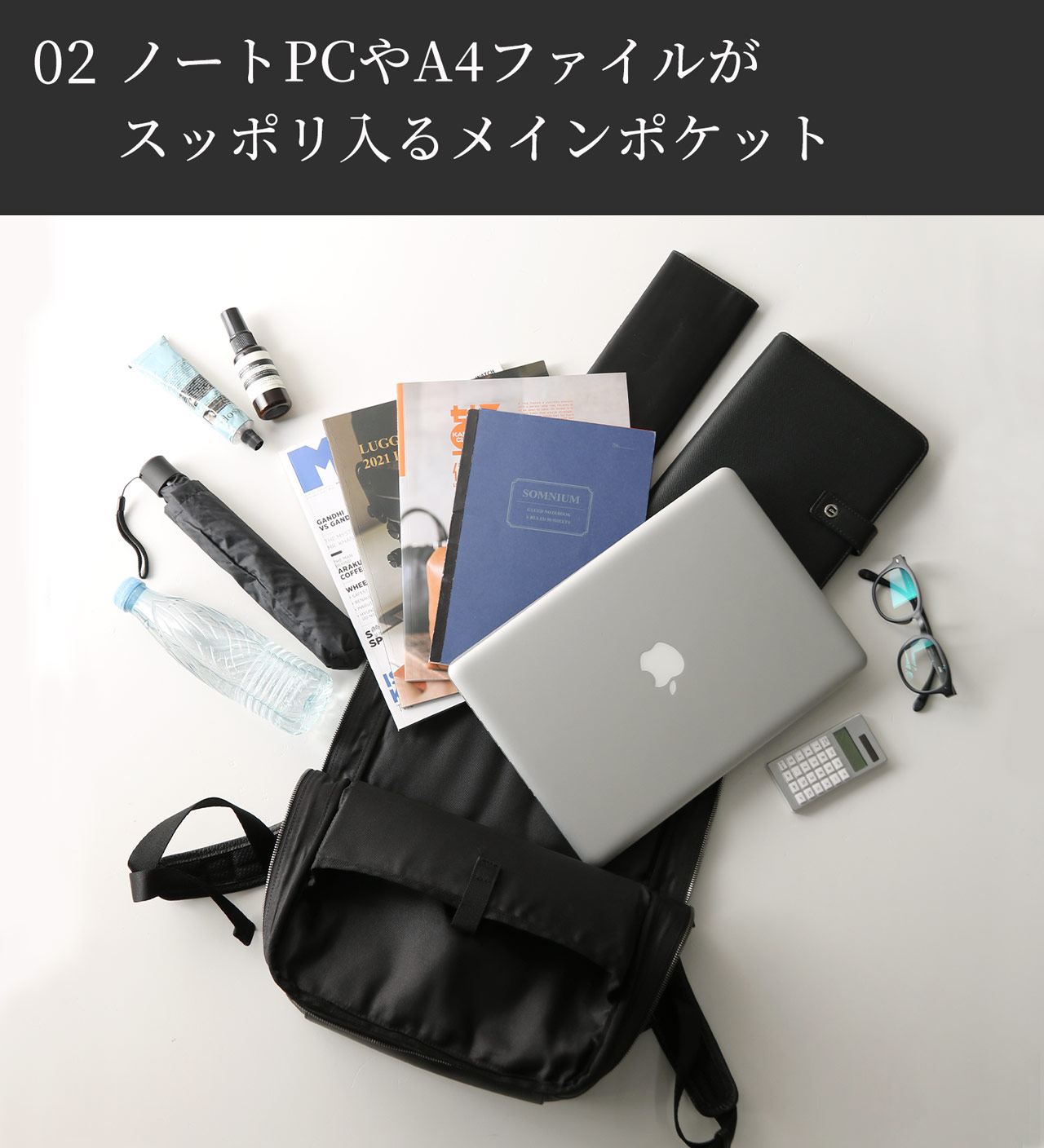 リュック メンズ 通勤 本革 牛革 薄型 mieno ミエノ spira スピラ