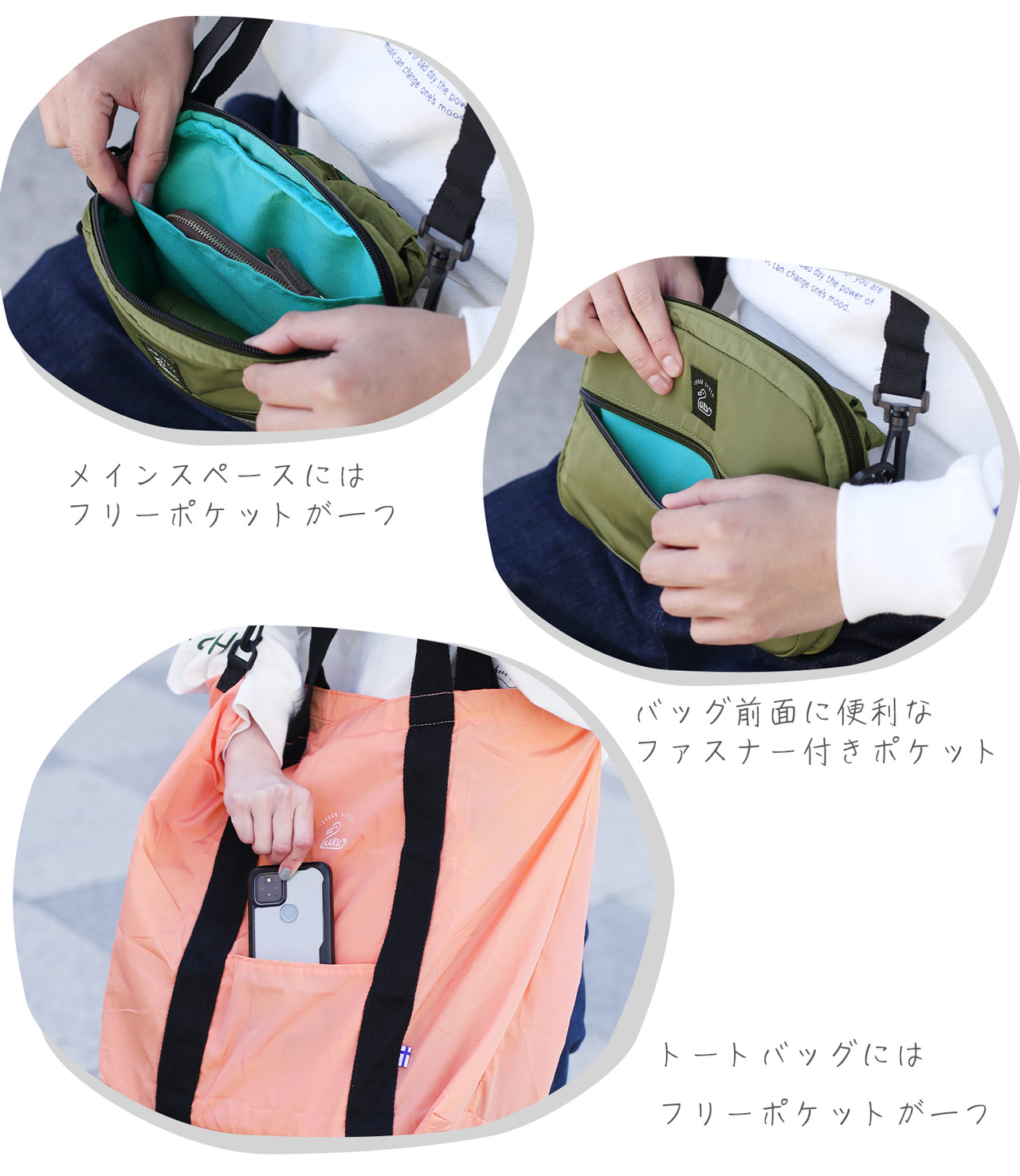 KAKSI（カクシ） ショルダーバッグ メンズ 2way 軽量 折りたたみ