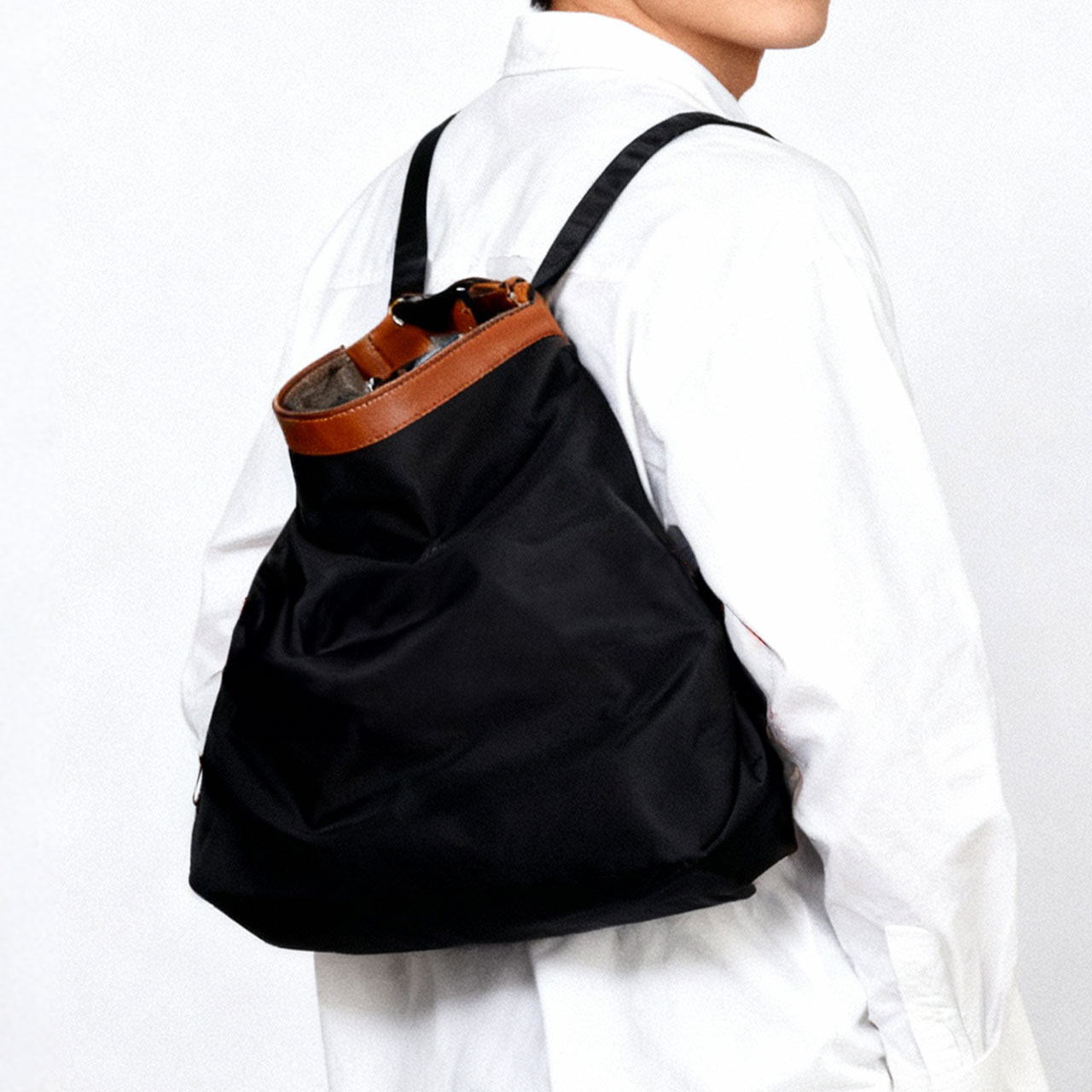 【美品】anvai アンバイ 2way リュック トートバッグ ナイロン 本革 HALEINE（アレンヌ） 2wayバッグ リュック ショルダーバッグ メンズ