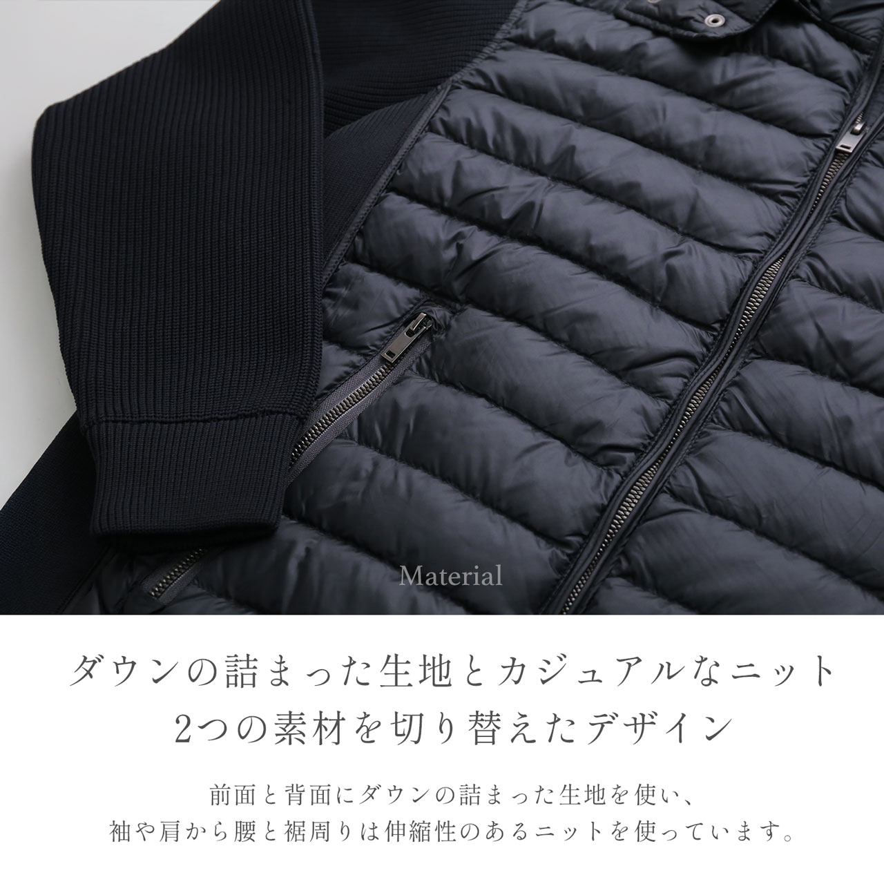 爆買 HALEINE ダウンジャケット メンズ フード付き アーム ニット デザイン ダウンアウター 中綿 真冬 暖かい プレゼント ギフト 6F(08000331r) | HALEINE | 10