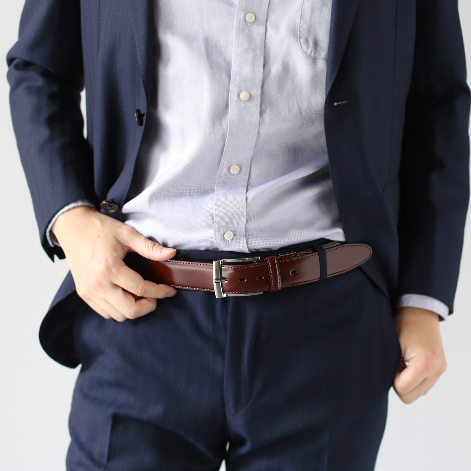 日本製　コードバン　本革　ベルト　ネイビー　サイズ【90】　新品・未使用品 000000000694-01.jpg?size=xl&w=