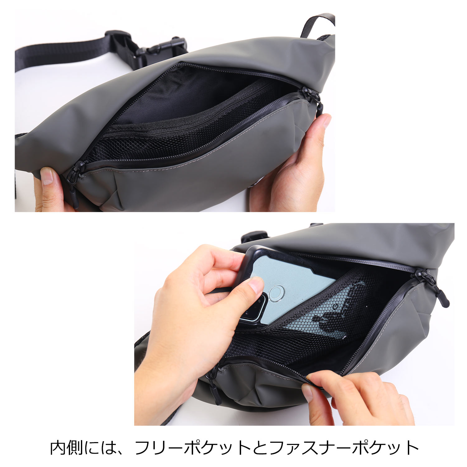 ボディバッグ メンズ 横型 耐水バッグ 防水バッグ 止水ファスナー 斜め