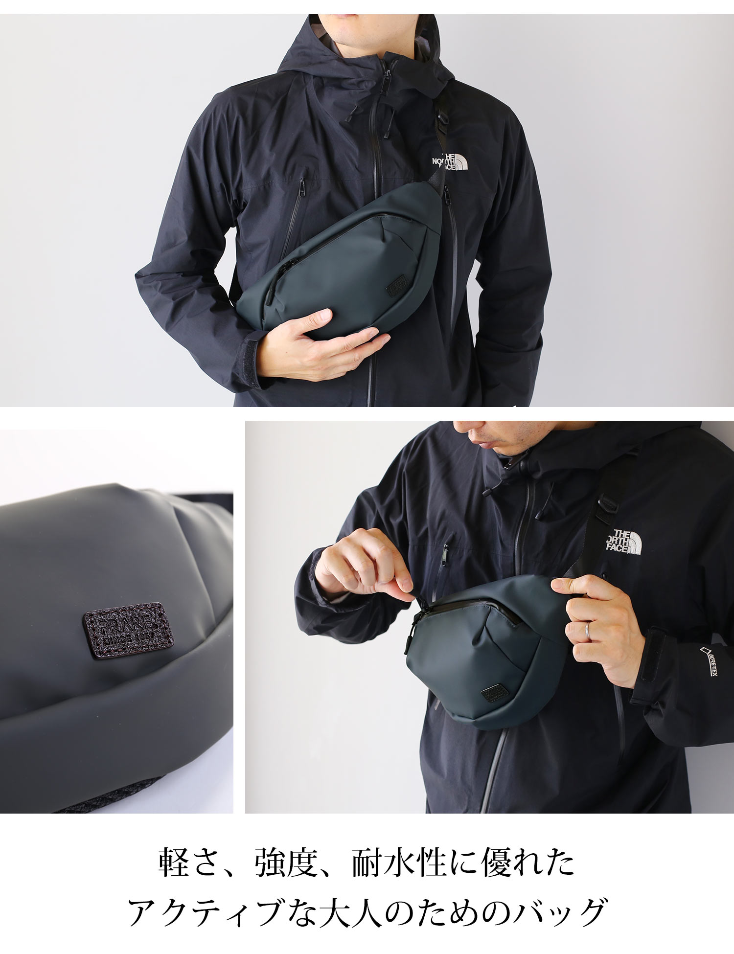 ボディバッグ メンズ 横型 耐水バッグ 防水バッグ 止水ファスナー 斜め