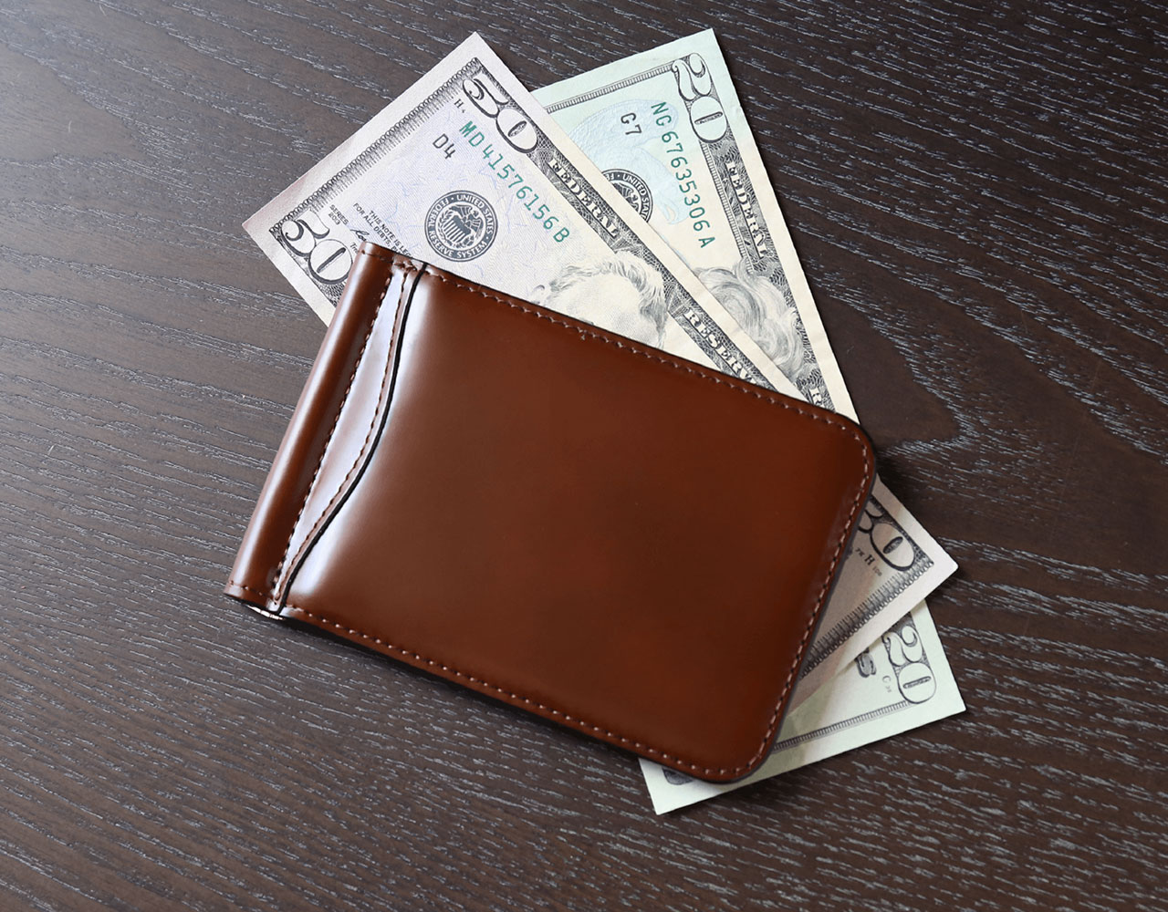 コードバン マネークリップ メンズ 財布 メンズ財布 折り財布 二つ折り
