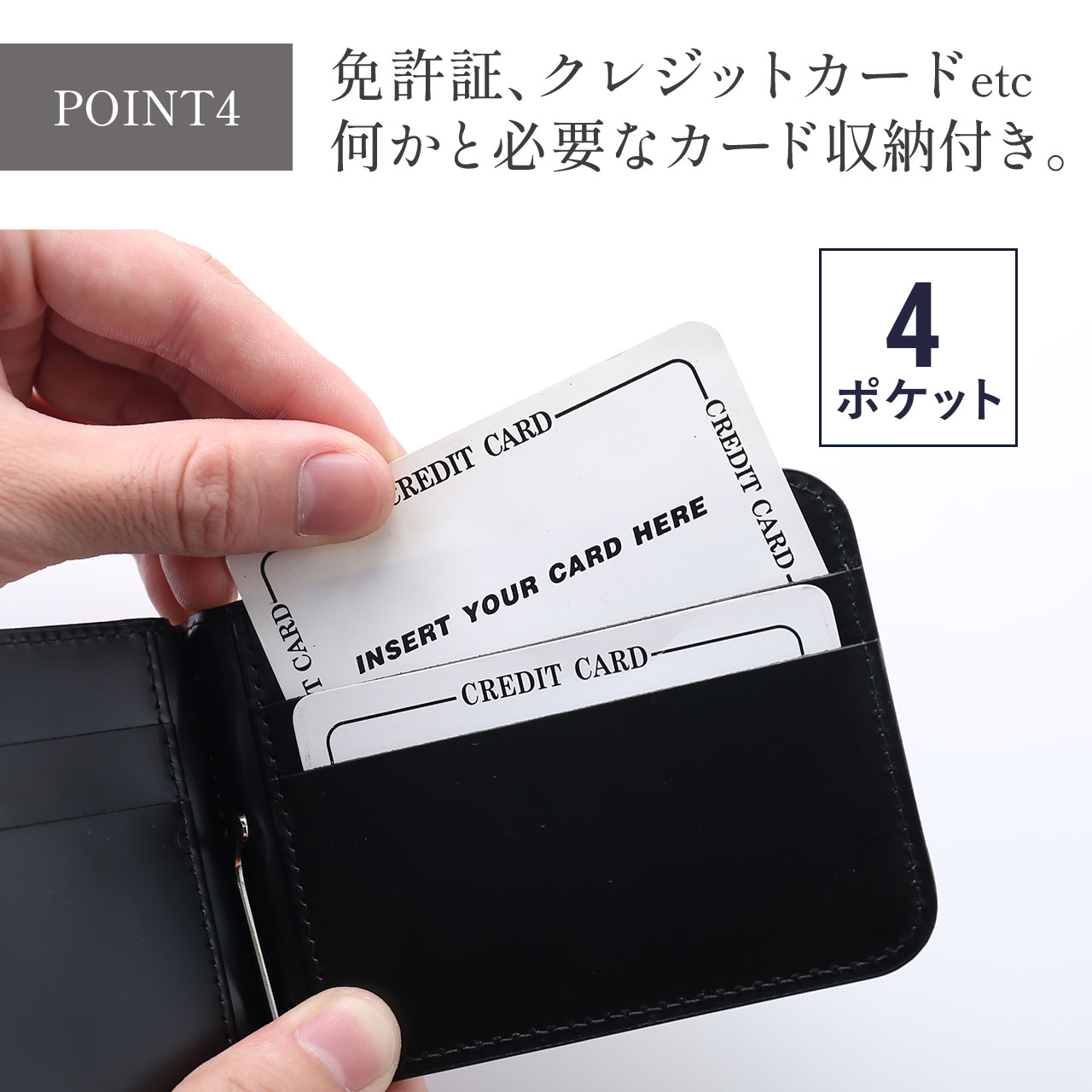 コードバン マネークリップ メンズ 財布 メンズ財布 折り財布 二つ折り