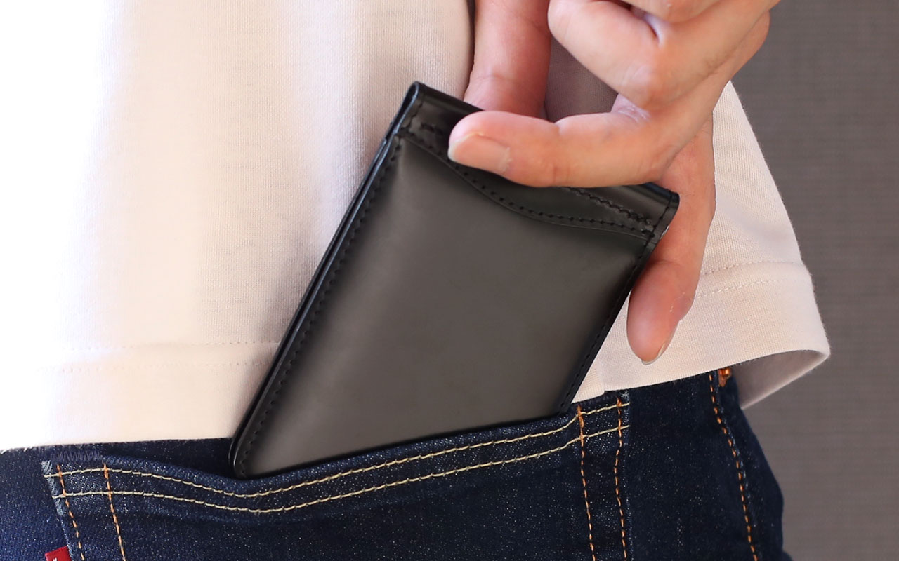 コードバン マネークリップ メンズ 財布 メンズ財布 折り財布 二つ折り