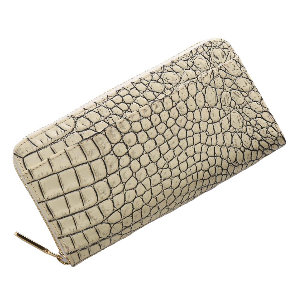 【新品☆未使用】4℃牛革クロコ風長財布 Crocodile（クロコダイル） 財布 メンズ 長財布 本革 大容量 柔らか羊