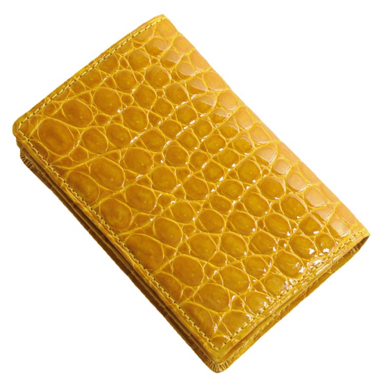 クロコダイル 名刺入れ メンズ カードケース シャイニング加工