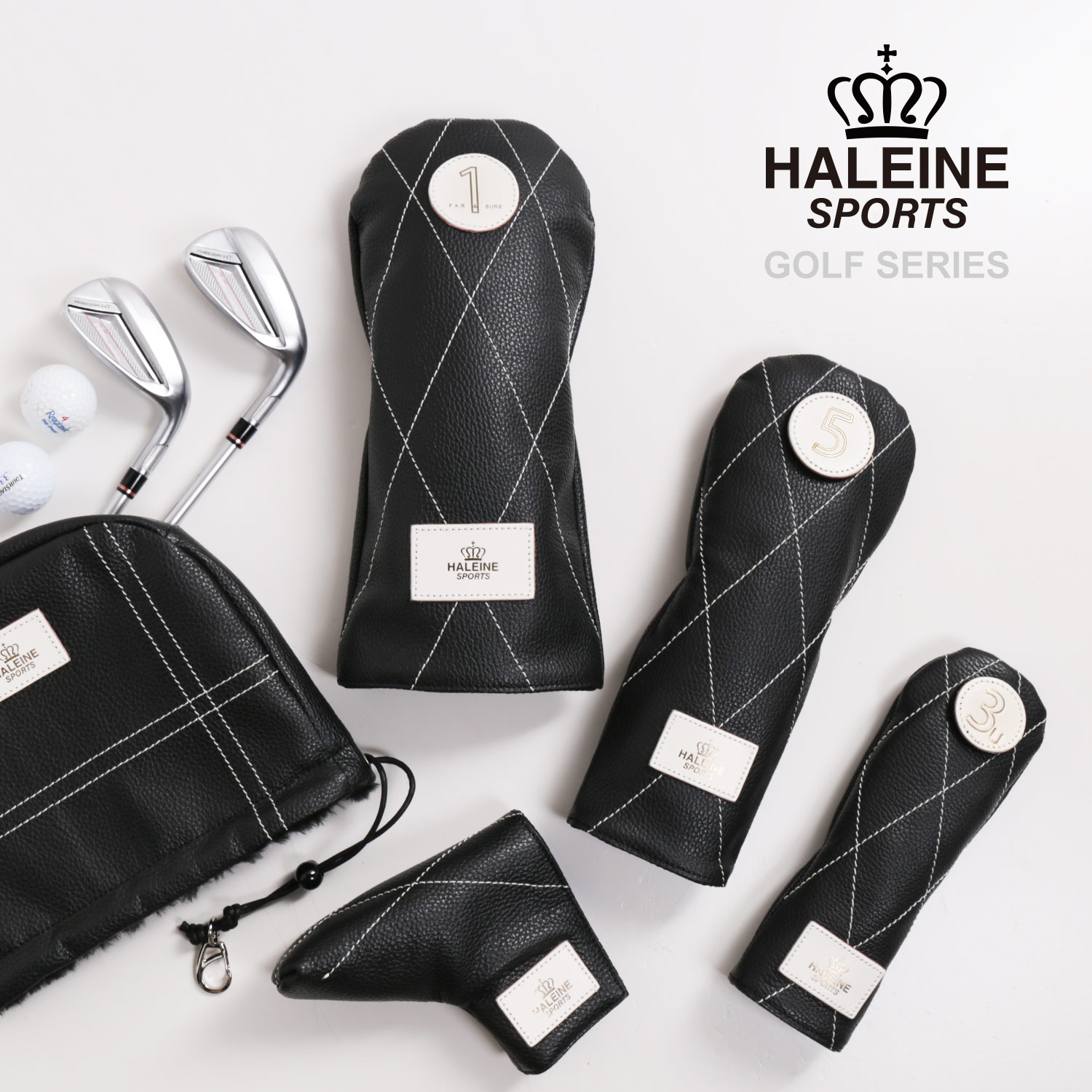 HALEINE SPORTS ゴルフ レザー ヘッドカバー アイアン用 ブランド メンズ レディース ユニセックス 日本製 (07000420r)｜sankyo1｜02