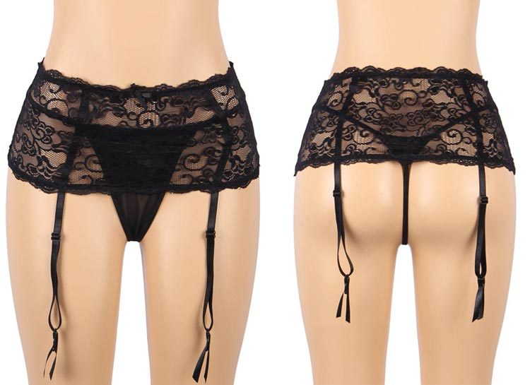 大きいサイズ セクシー フローラルレース ガーターベルト ランジェリー LL 3L 4L 5L 6L