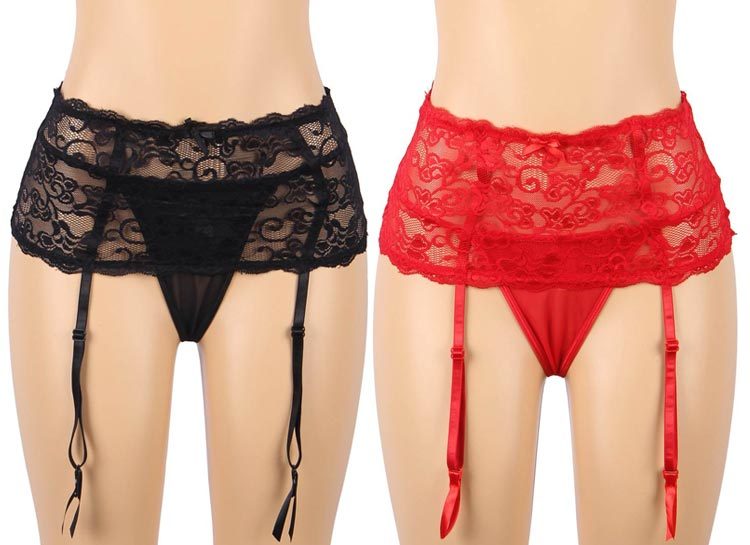 大きいサイズ セクシー フローラルレース ガーターベルト ランジェリー LL 3L 4L 5L 6L