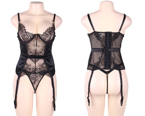 大きいサイズ ベビードール 透けレース ランジェリー LL 3L 4L 5L 6L