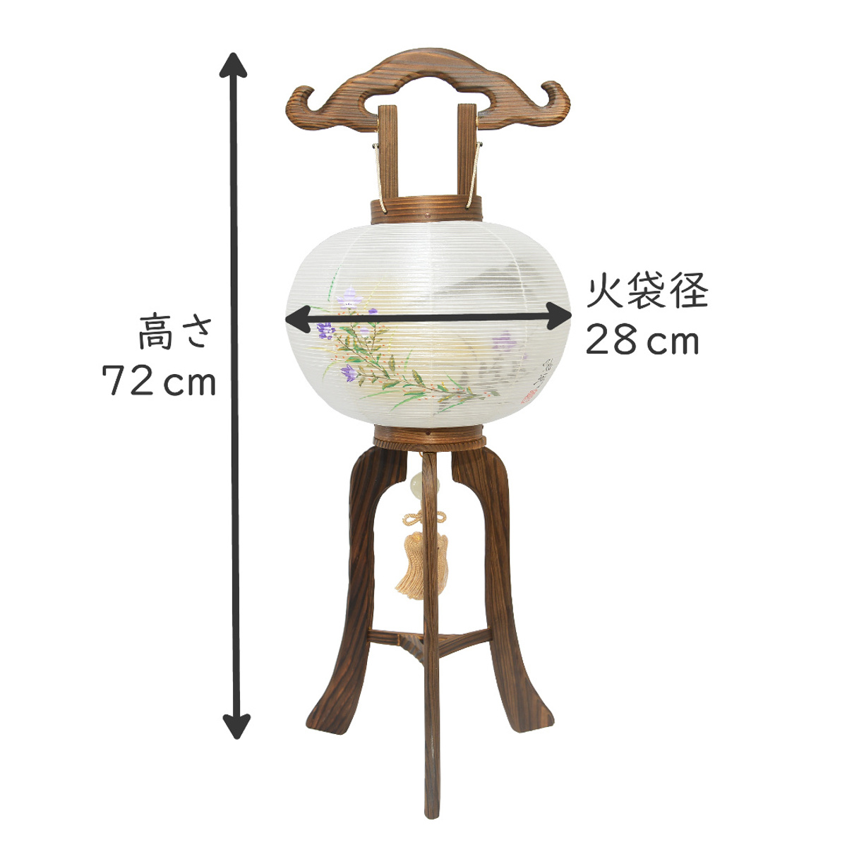 盆提灯 行灯 9号 大内 焼杉 絹二重張 盆ちょうちん お盆 初盆