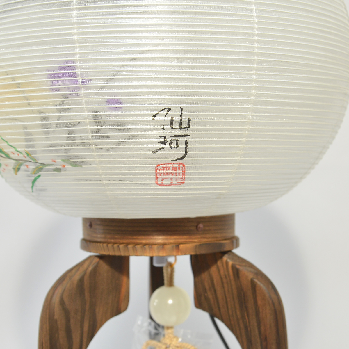 盆提灯 行灯 9号 大内 焼杉 絹二重張 盆ちょうちん お盆 初盆 : 人形の