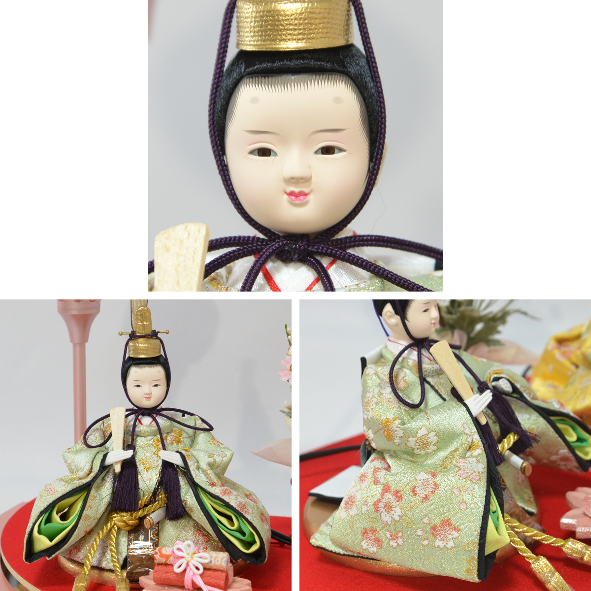 雛人形 ケース飾り 親王飾り 半円形 アクリルケース ホワイト 藤翁作