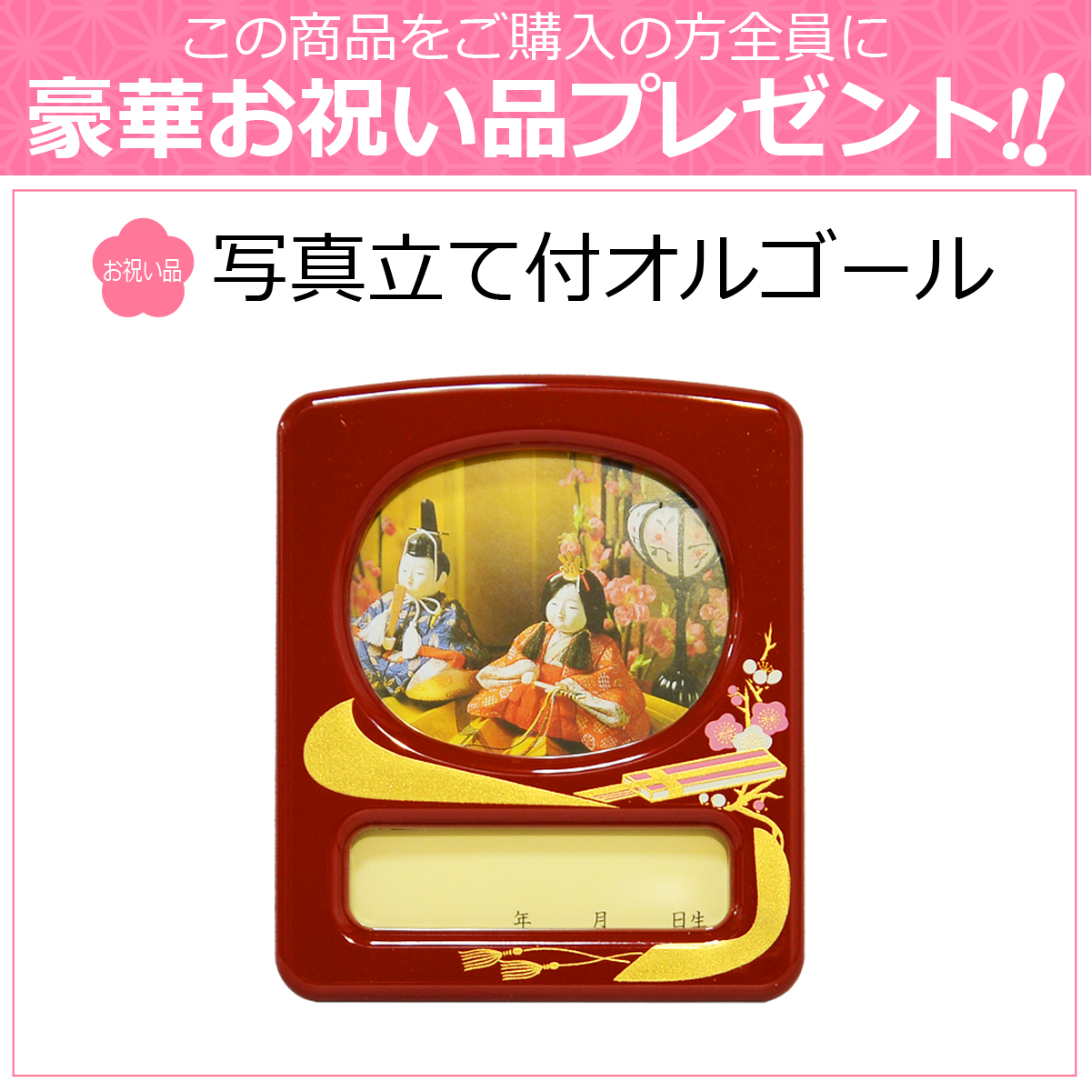 雛人形 ケース飾り 親王飾り 白木アクリルケース 藤翁作 まるこ おぼこ