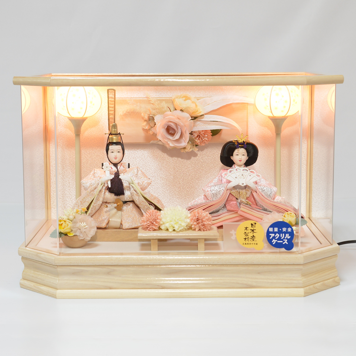 SALE平安親王飾り 藤扇作 オルゴール付新品ガラスケース入 128000円