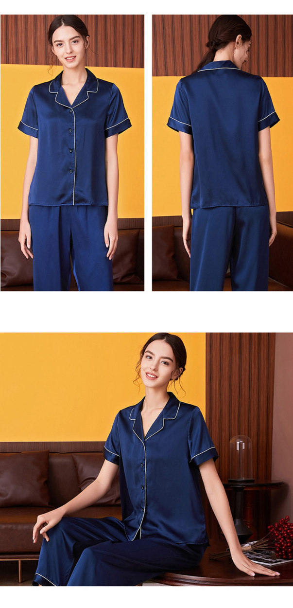 シルク パジャマ レディース 上下セット シルク100％ 保湿 半袖 長