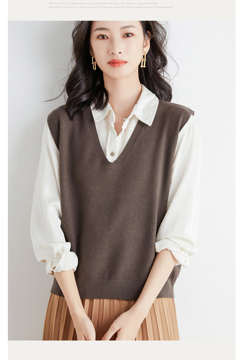 「完売品」SHISHIKUI Bui ノースリーブVネックニット ベスト 完売品」SHISHIKUI Bui ノースリーブVネックニット ベスト