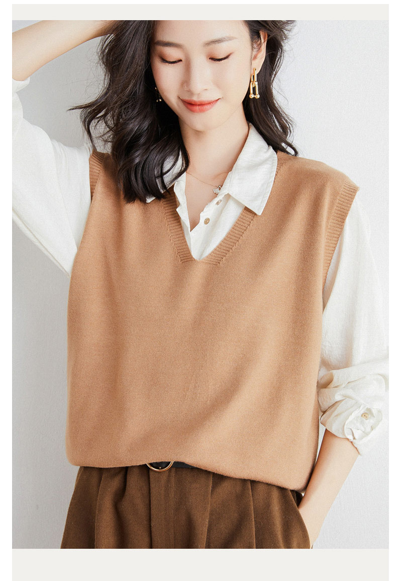 ニット ベスト ノースリーブ Vネック レディース ニットベスト