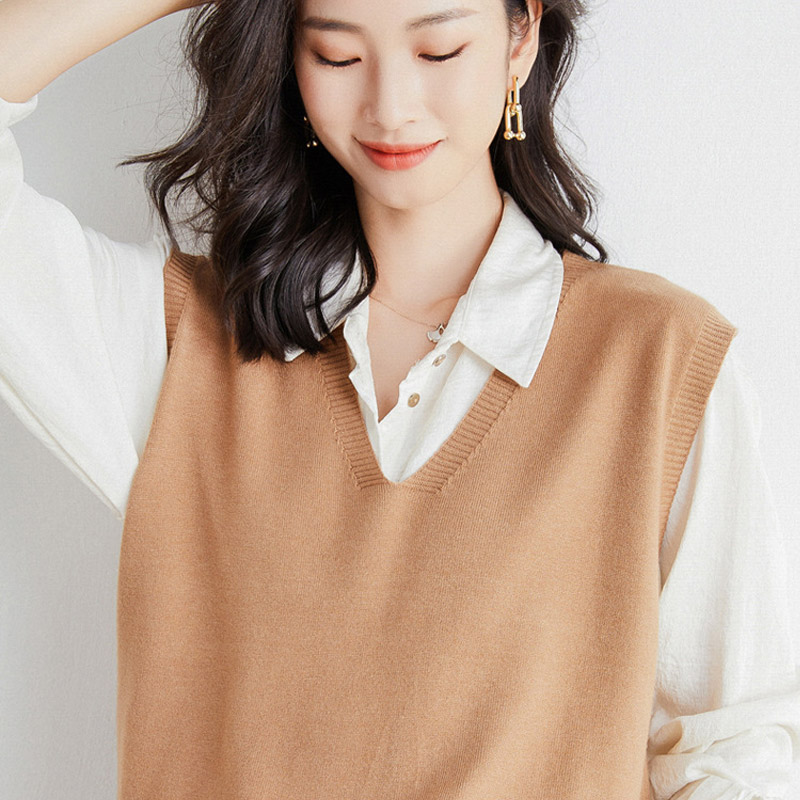 ニット ベスト ノースリーブ Vネック レディース ニットベスト