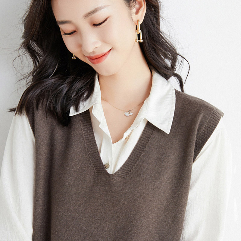 ニット ベスト ノースリーブ Vネック レディース ニットベスト